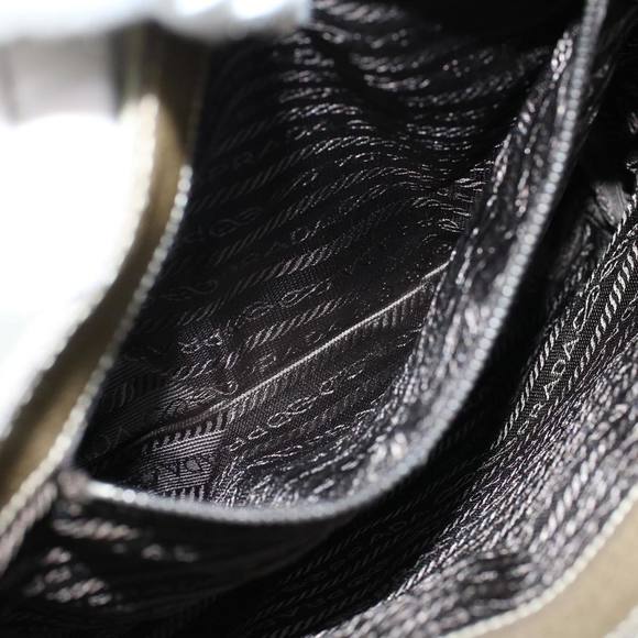 PRADA Hand Bag Canvas Leather Green Auth 53252 - Picture 11 of 16